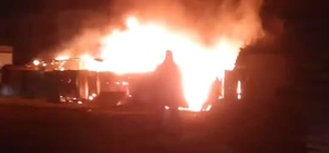 Bursa'da küçükbaş çiftliğinde yangın