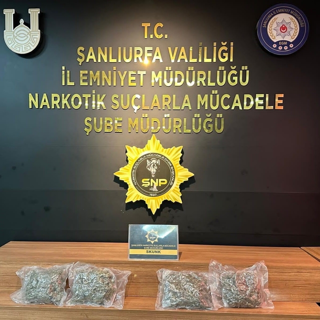Şanlıurfa'da 2 kilo 150 gram uyuşturucu ele geçirildi