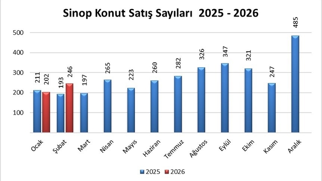 Sinop'ta konut satışları arttı
Şubatta 246 konut el değiştirdi