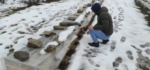 Birincilik getiren arılarını kış şartlarında özenle koruyor