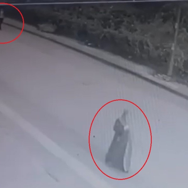 Yolda yürüyen kadının poşetteki telefonunu çalan kapkaççı kamerada