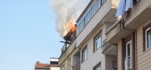Bursa'da apartman terasında yangın paniği