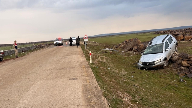 Şanlıurfa'da şarampole devrilen otomobildeki 2 kişi yaralandı