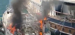 Fethiye’de yelkenli tekne yandı