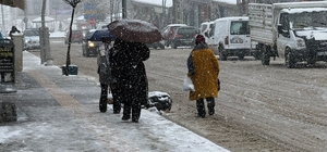 Van'ın Başkale ilçesinde kar etkili oldu