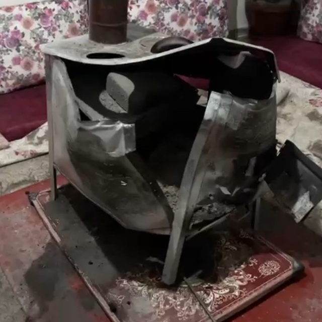 Yüksekova'da odun sobasında patlama: Bir aile ölümden döndü