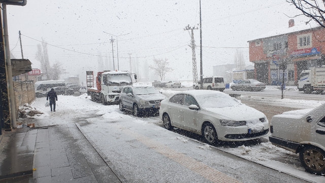 Başkale'de kar yağışı