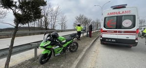 Bolu'da devrilen motosikletin sürücüsü yaralandı