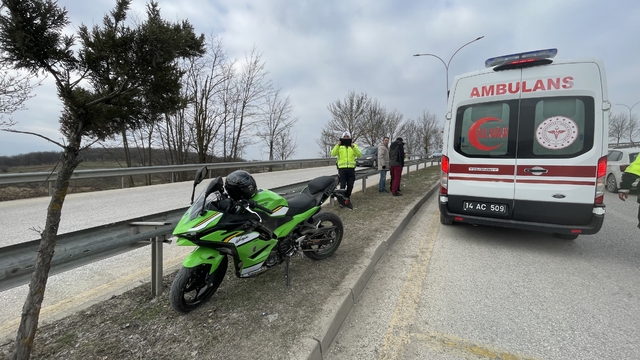 Bolu'da devrilen motosikletin sürücüsü yaralandı