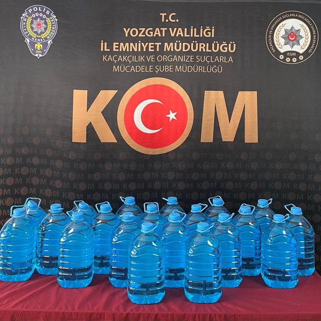 Yozgat'ta 160 litre etil alkol ele geçirildi