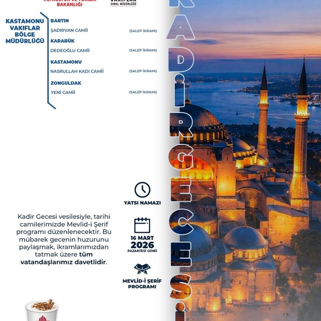 Zonguldak Yeni Camii'nde Kadir Gecesi'nin manevi iklimi dualarla yaşanacak