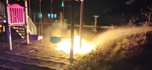 Çocukların yaktığı ateş parkı alev topuna çevirdi