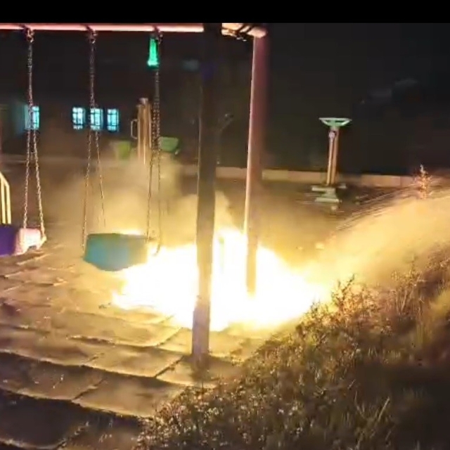 Çocukların yaktığı ateş parkı alev topuna çevirdi