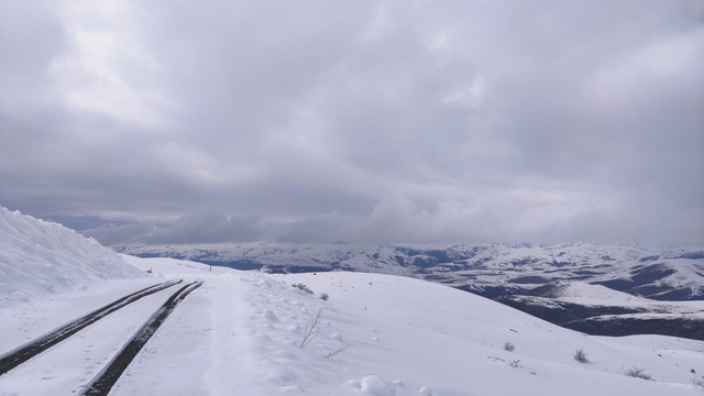 Kar yağışı Aşkale'de yeniden etkili oluyor