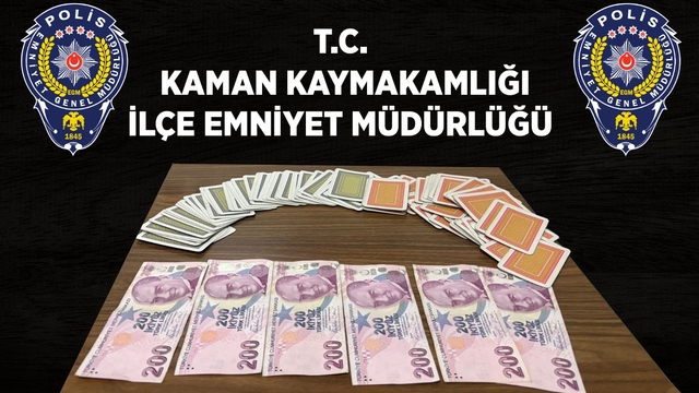 Kırşehir'de kumar oynayan 10 kişiye 99 bin TL ceza
