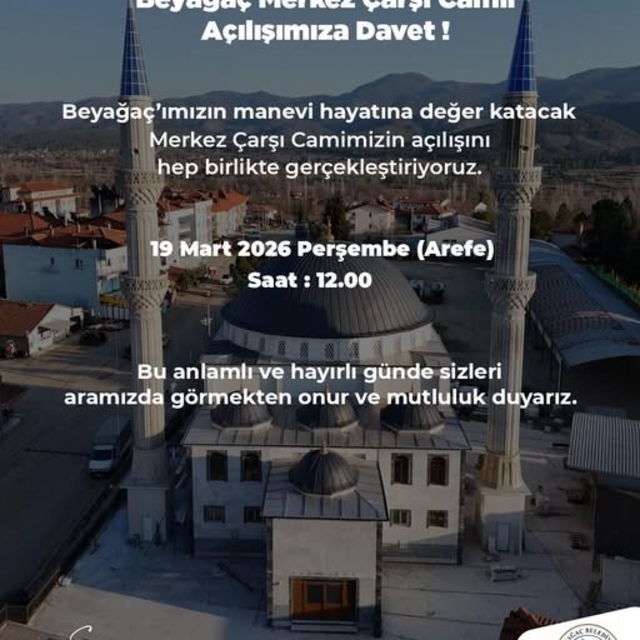 Beyağaç Merkez Çarşı Cami ibadete açılıyor