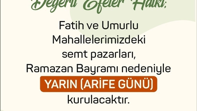 Efeler'in semt pazarlarına bayram düzenlemesi