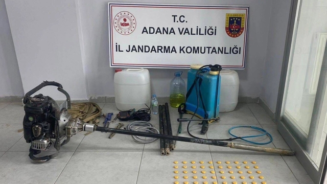 Adana'da kaçak kazı yapanlar suçüstü yakalandı