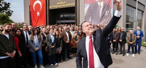 Başkan Dutlulu, Büyükşehir ve MASKİ personeliyle bayramlaştı