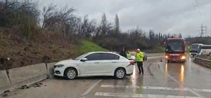 Otobanda zincirleme kaza: 4 araç birbirine girdi