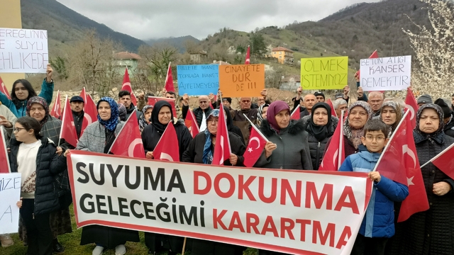 Zonguldak'ta köylüler beton santrali yapımına tepki gösterdi