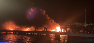 Bodrum’da marinada çıkan yangında 8 motoryat alev alev yandı