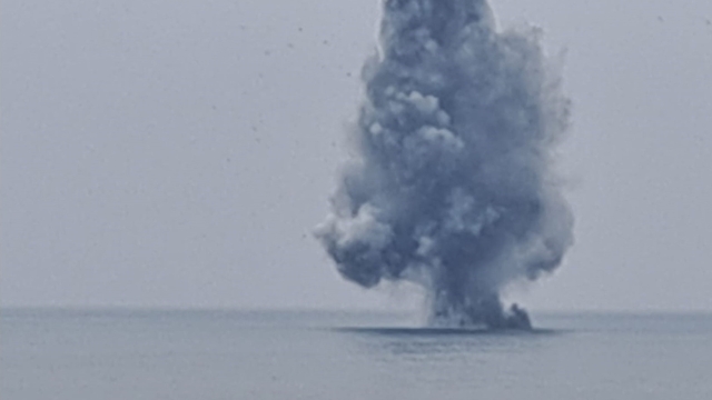 Ordu'da kıyıya vuran insansız deniz aracı imha edildi