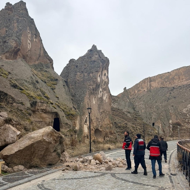 Soğanlı Vadisi'nde kaya parçası düştü
