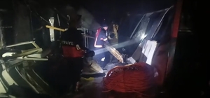 İşçilerin kaldığı konteynerlerde korkutan yangın