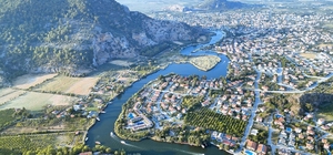 Labirent şeklindeki Dalyan Kanalı dronla görüntülendi