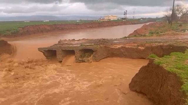 Mardin'de sağanak nedeniyle köprü yıkıldı, 'dünyanın en uzun adamı' yolda kaldı