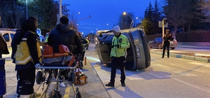 Çorum'da minibüsle çarpışan cip yan yattı: 1 yaralı