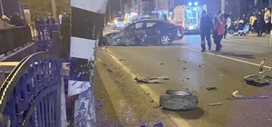 Samsun'da köprü korkuluğuna çarpan otomobildeki 2 kişi yaralandı