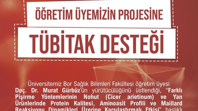 NÖHÜ projesi TÜBİTAK tarafından desteklenmeye hak kazandı