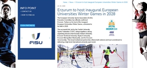 Erzurum, 2028 Avrupa Üniversiteler Kış Oyunları'na ev sahipliği yapacak