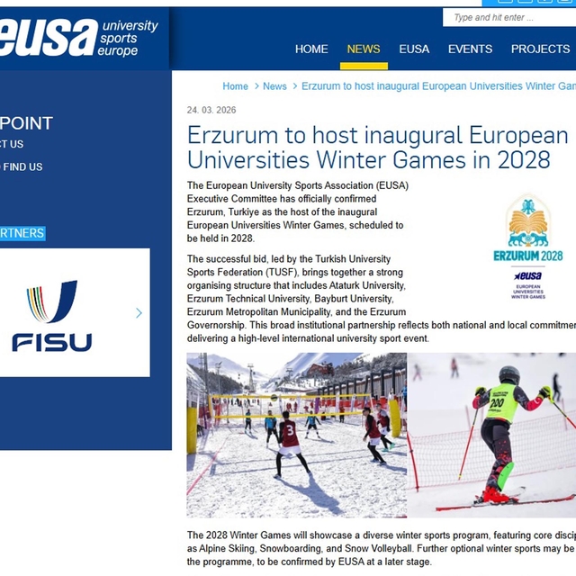 Erzurum, 2028 Avrupa Üniversiteler Kış Oyunları'na ev sahipliği yapacak
