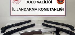Bolu'da ruhsatsız 5 av tüfeği ele geçirildi