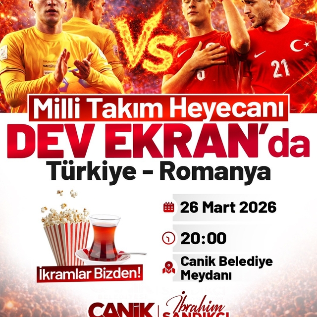 Canik'te milli heyecan dev ekrana taşınıyor