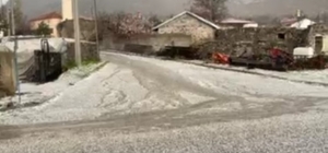 Karapınar’da dolu yağışı