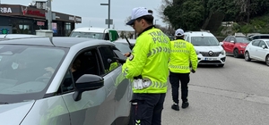 Zonguldak'ta trafik polislerinden denetim