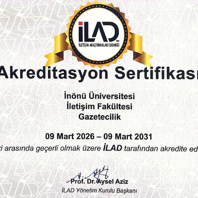 İnönü Üniversitesi gazetecilik bölümü 5 yıllık akreditasyon aldı