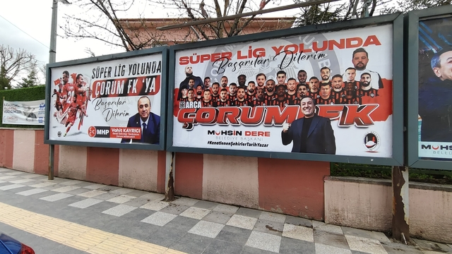 Sungurlu'dan Çorum FK'ye Süper Lig yolunda pankartlı destek