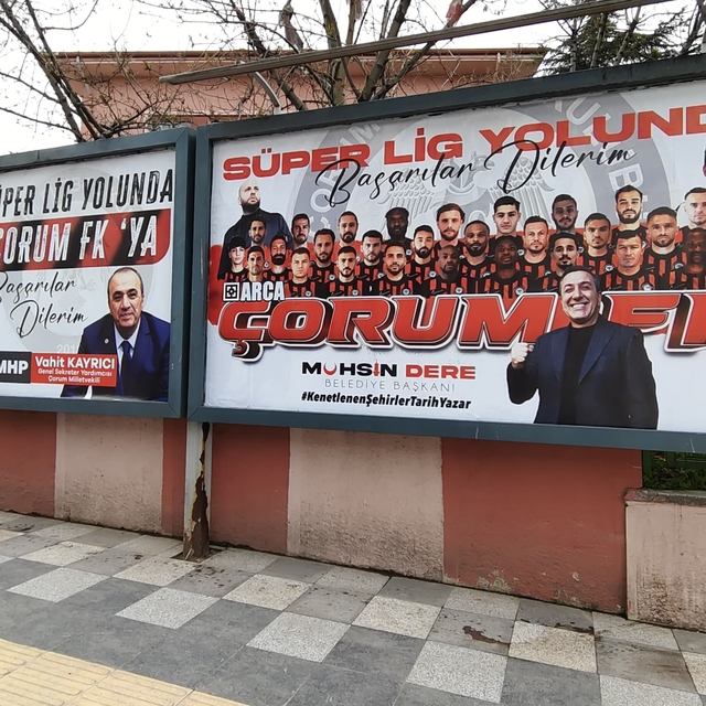 Sungurlu'dan Çorum FK'ye Süper Lig yolunda pankartlı destek