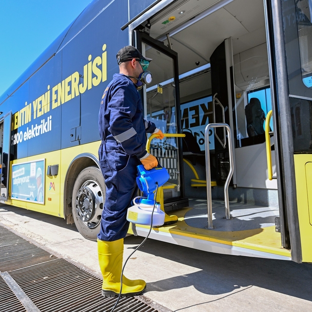 Mersin'de toplu taşımada hijyen ve güvenlik ön planda
