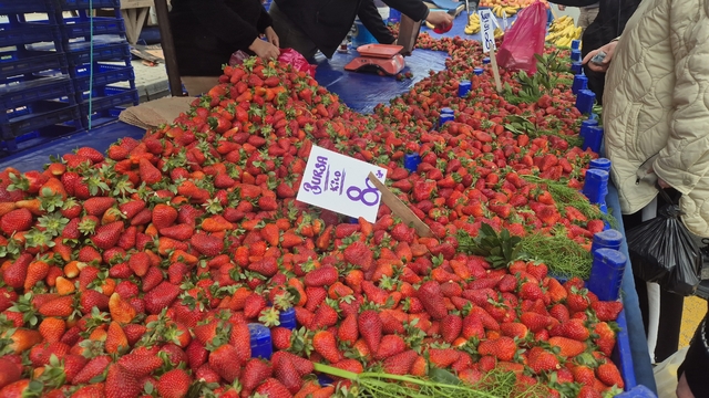 80 TL'lik çileğe yoğun ilgi