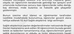 Sınıfta sıkılan kar spreyinden etkilenen 30 öğrenci hastaneye kaldırıldı (2)