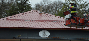 Samsun'da çatıda mahsur kalan kedinin imdadına itfaiye ekipleri yetişti