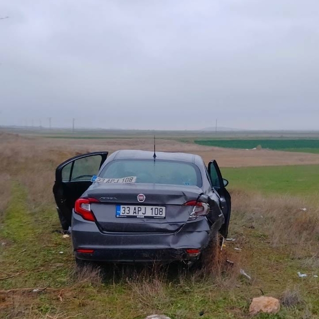 Bariyerlere çarpıp tarım arazisine giren otomobilde 5 kişi yaralandı