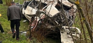 Ordu'da minibüs fındık bahçesine yuvarlandı: 2 yaralı