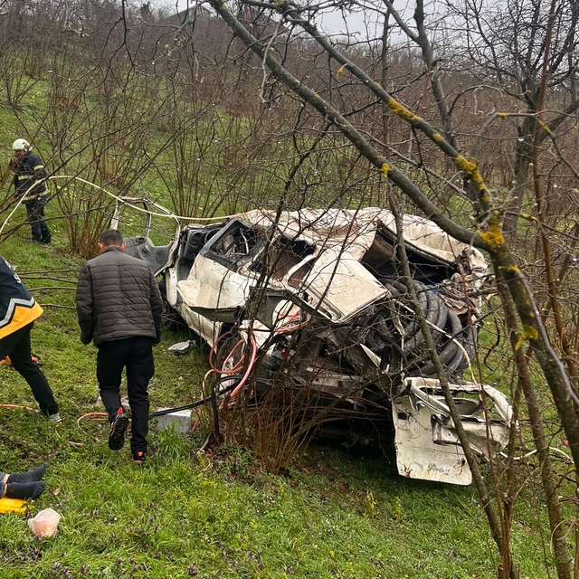 Ordu'da minibüsün şarampole devrildiği kazada 2 kişi yaralandı